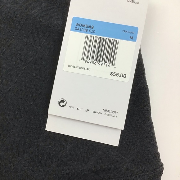 Nike Black Yoga Luxe Women's Cropped Jacquard Tank Bra Medium - Picture 10 of 10